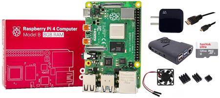 Kit Raspberry Pi 4 B 8gb Original + Fuente 3A + Gabinete + Cooler + HDMI + Mem 128gb + Disip